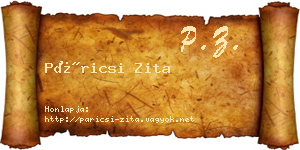 Páricsi Zita névjegykártya