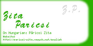 zita paricsi business card