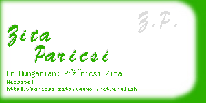 zita paricsi business card